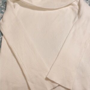Boston Proper Cream/white Cowl Neck Sweater
